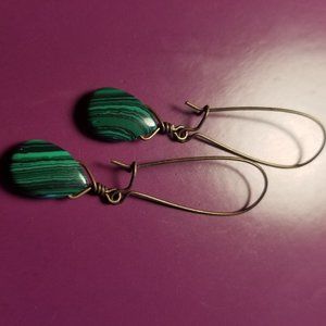 Genuine Malachite Stone Earrrings